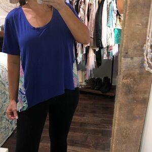 Nottibianche XL purple floral blouse